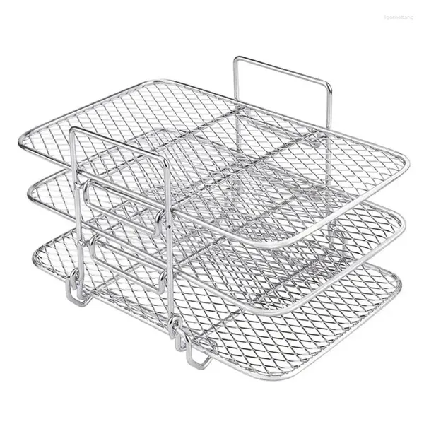 Armazenamento de cozinha Fryer Rack 3 Tier Desidratador Torrada Acessórios para várias camadas