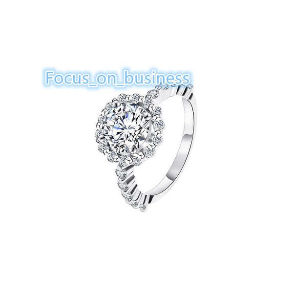 Jóias de moda de diamante Xingyue 14k Branco branco Batilhado 925 Prata esterlina para mulheres anel de noivado de moissanita