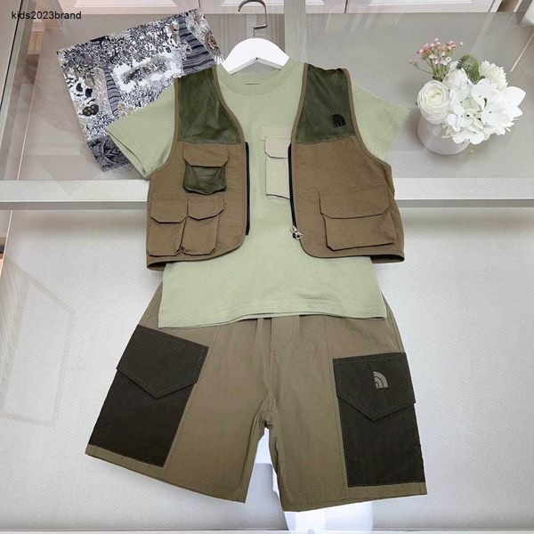 New Kids Designer Kleidung im Freien Arbeit Anzug Baby Tracksanzuiten Größe 90-160 cm Tanktop Kurzarm T-Shirt und Shorts 24April