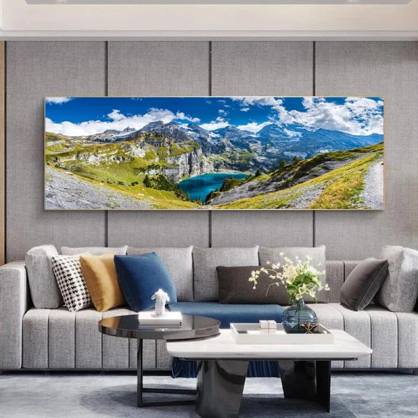 Paesaggio del lago foresta di pietra di pietra paesaggio naturale in tela poster di pittura e stampe per soggiorno decorazioni per la casa senza cornice