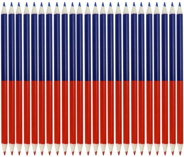 Bleistifte 50 Prozent alle roten Farbkontrollen Stifte rot und blau Set für Holzbearbeitungsmutter Ingenieur Büroschule Stationäre Stifte stationäre Stifte