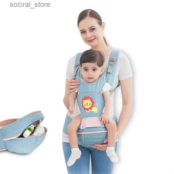 As transportadoras lingam as mochilas do desenho animado 360 portador de bebê ergonômico infantil infantil hipeseat sling frontal voltamento de kangaroo transportador de bebê para viagem de bebê 0-36 meses L45