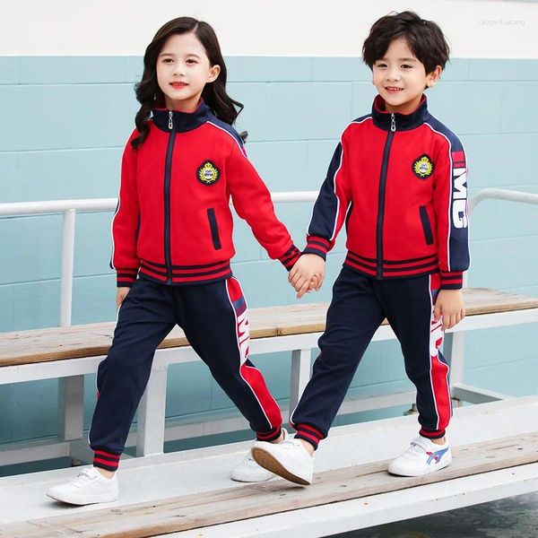 Set di abbigliamento Spring Autunno dell'asilo uniforme da binari set di sport per bambini vestiti per bambini