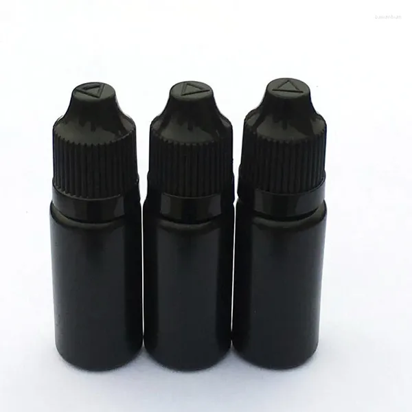 Lagerflaschen 100pcs leer schwarz PE 15 ml Tropfennadel Vail für Eye E Flüssigglas mit kindersicherer Kappe und lange Spitze