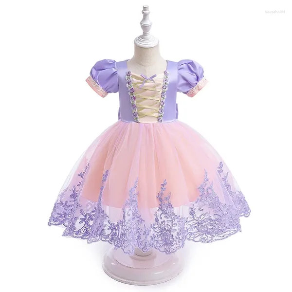 Mädchenkleider 1 2 3 4 5 6 Jahre Mädchen Kleider Kleid süße Spitzenbogen Weihnachten kleine Prinzessin Geburtstagsfeier Kinder Kleidung Säuglinge Vestidos