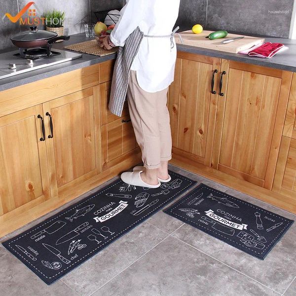 Ковры 2 шт. Кухонный коврик против скольжения в Японии Мультипликационный коврик с резиновым ковриком 40 60 см 120 см 20