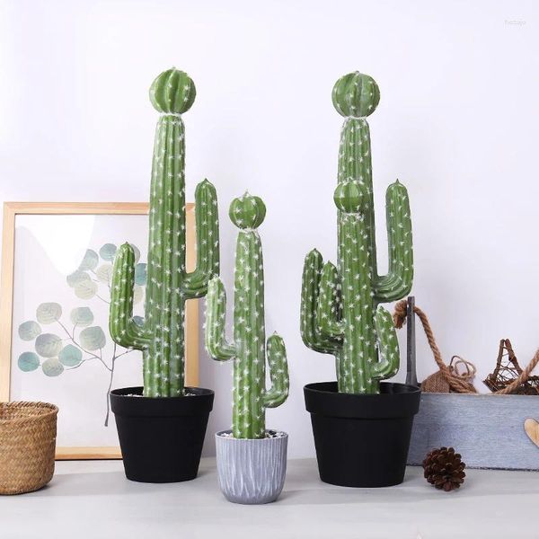 Fiori decorativi 60 cm Piante tropicali di grandi dimensioni del cactus artificiale ramo di ramo di pianta falsa succulenta schiuma spina desertica per giardino domestico