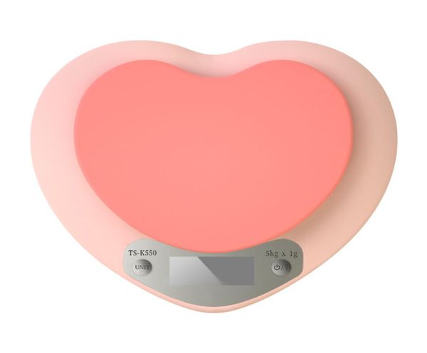 Pink Heart Mini Electronic Digital Scales Citchen Scale Точная грамм весы для выпечки 2000G01G6742662