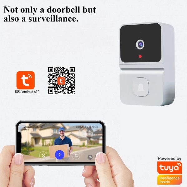 Campainhas smart home vídeo intercomunicultura wifi infravermelha visitar ao ar livre Câmera de alarme de segurança doméstica 480p Monito sem fio butterbell