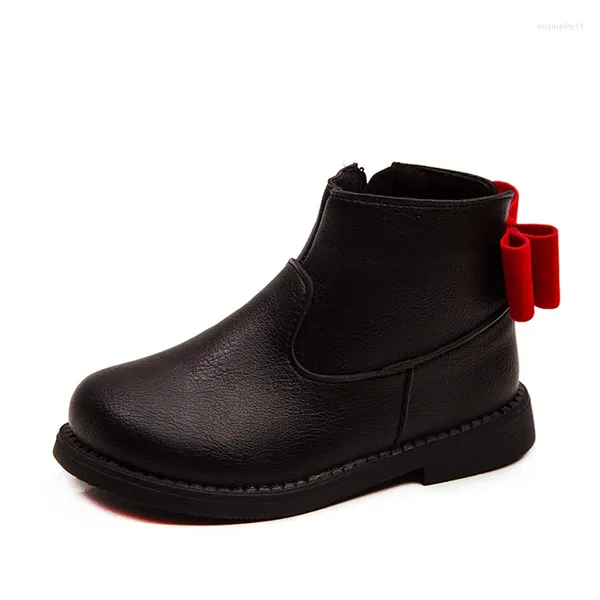 Botas 2024 Fashion Bow menina menina de inverno de inverno Sapatos infantis crianças crianças pequenas 1 2 3 4 5 6 7 8 9 10 anos