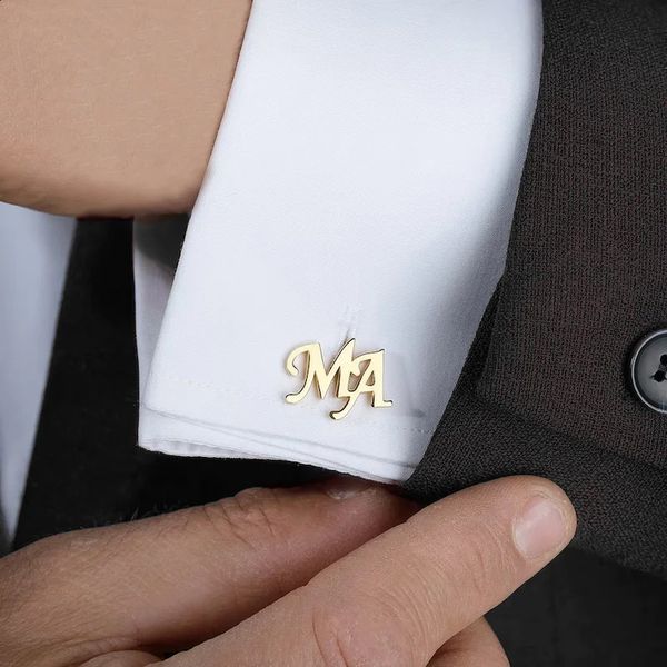 Cufflinks personalizados para homens Nome personalizado Carta