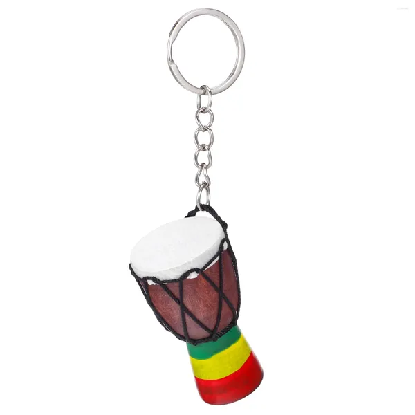 Embrulhar presente tambor africano tambor djembe mini pendente key anel musical instrument