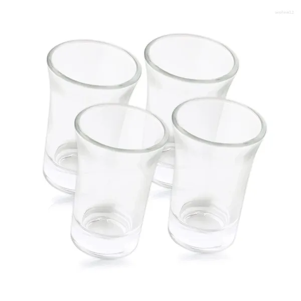 Кружки 4pcs Scles Shatterprensy Peer Cups с тяжелым базовым виски 50 мл неразрушимая чашка для питья для барной вечеринки