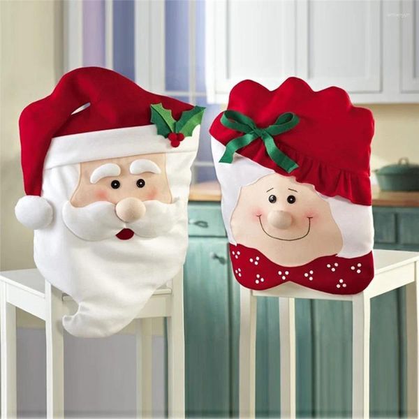 Обложка стул Рождественская обложка Классическая Санта -Клаус Снегоульва