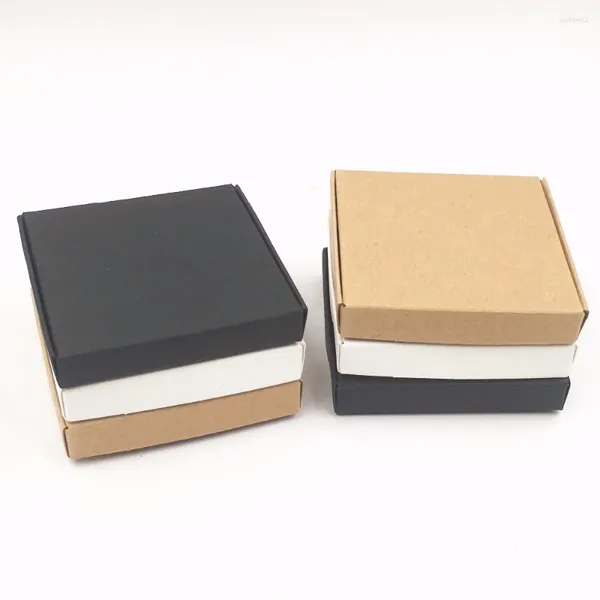 Hediye Sargısı Beyaz/Siyah/Kraft Box Ambalaj için 20 PCS/Lot El Yapımı Kağıt Kutuları/Paketleme Kutusu/Mini