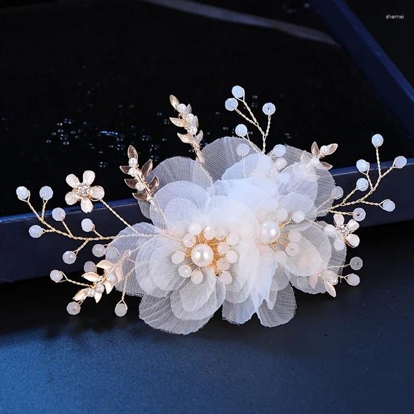 Clipes de cabelo Cristal Flowle Leaf Clip Hairpin Farda de cabeça para mulheres Acessórios de noiva para festas de noiva Presente de pino de jóias