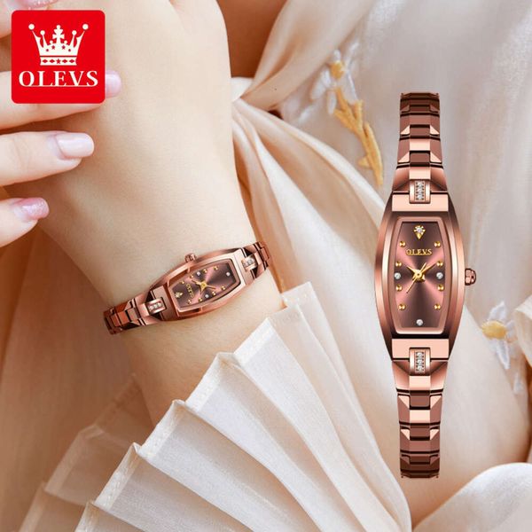 Star Endorser Oulishi Brand Tiktok Populante trasmissione in diretta Tungsten Steel Movement Waterproof Women Watch