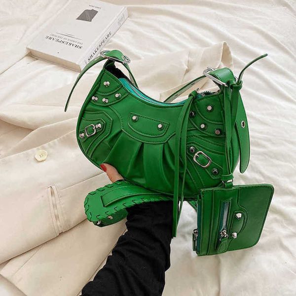 Designer Damen Handtasche Baobao Damen Neue Koreanische Mode Nieten personalisierte Achselbeutel Net Braun Zuckerfrucht Farbe Ein Schulterknödel Brötchen