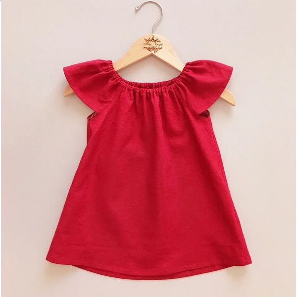 Summer Baby Baby Billies Dress Cotton Simple Girls Dress Cash Cash Dresses Kids Cash Cash Slied Abbigliamento 240329