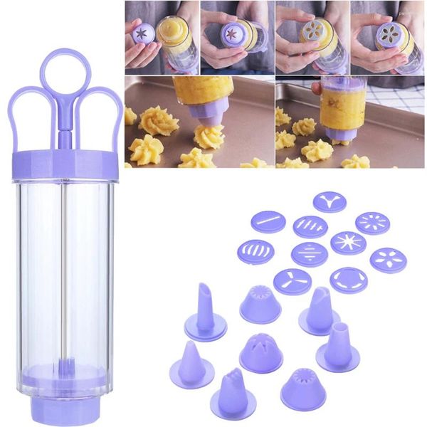 Backformen 19pcs Cookie Press -Vereisungs -Kit DIY Schneiderform Schimmelpistole Dekor drückende Maschine zum Herstellen von Churros -Geräte -Fritters -Werkzeug