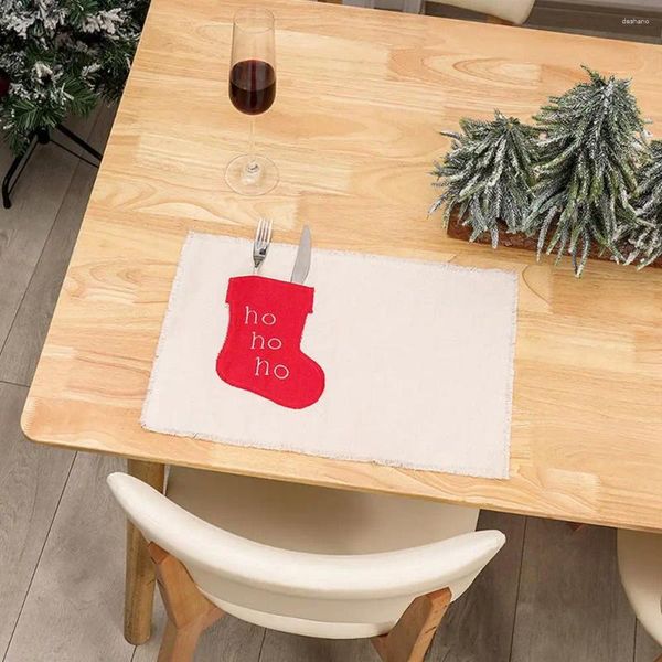 Tavolino tavolo tappetino ispirato alle vacanze festive lino di biancheria di lino decorazioni uniche con design anti-slip di sola fattura