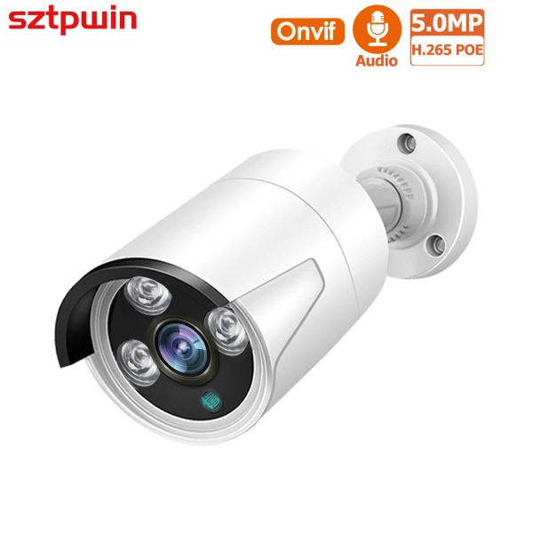 Kameras 5MP POE Wired IP ONVIF H.265 Audio -Datensatz CCTV -Kamera Gesichtserkennung 4MP 3MP wasserdichte IP66 Outdoor Security Video Camera Xmeye