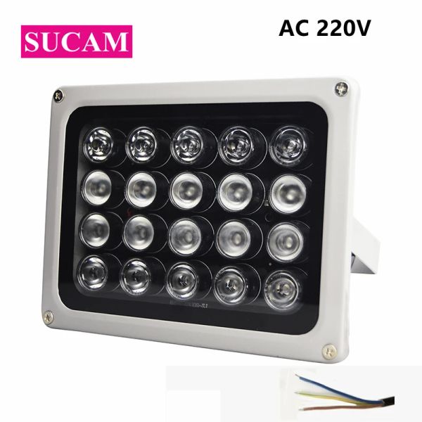 Peças 20 peças Ir iluminador CCTV encher luz IP66 impermeável AC 220V Visão noturna infravermelha LEDS Luz para câmera CCTV