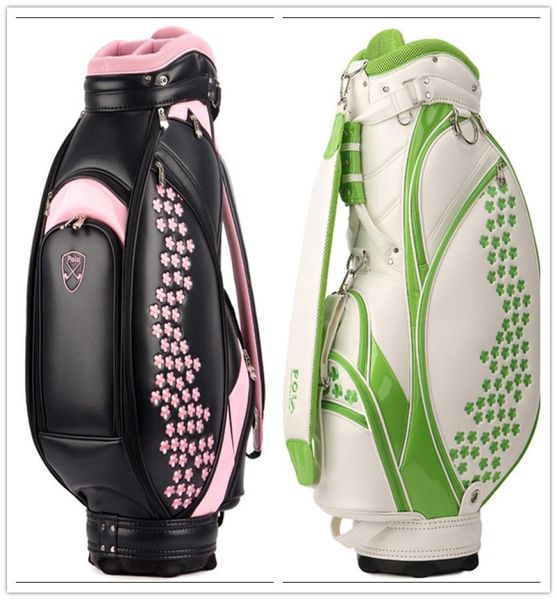 Die neueste Frauenmarke Professionaler schwarzer Grenn Golf Tasche Limit Golf Ball Bag Stand PU Leder Club Tasche Golf Cart Bag8504189