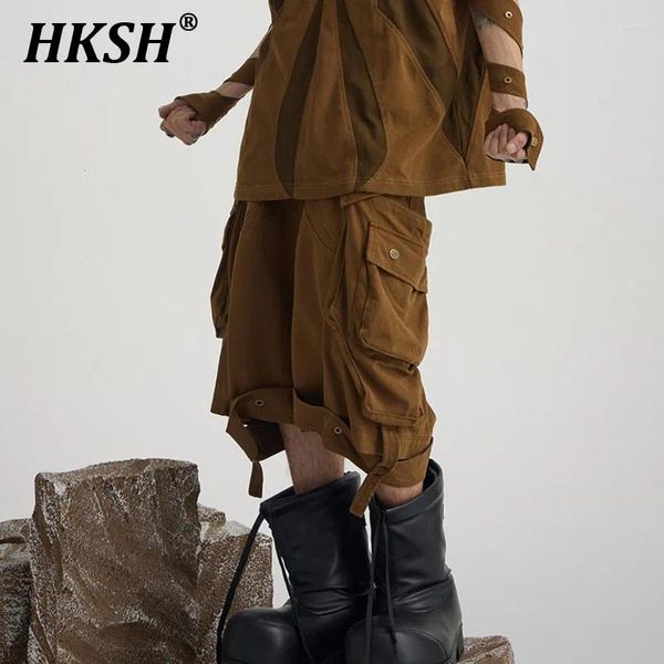 Shorts maschile HKSH Spring Summer Dark Punk Tide Waste Land Vintage Pesante industria Multi tascabile Abbigliamento Casual Knitted HK0844