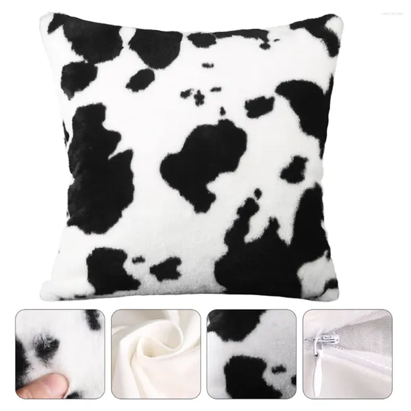 Pillow Case Cow Plüsch Kissenbezug Vintage Dekor Druckabdeckung Anti-super weiches Material