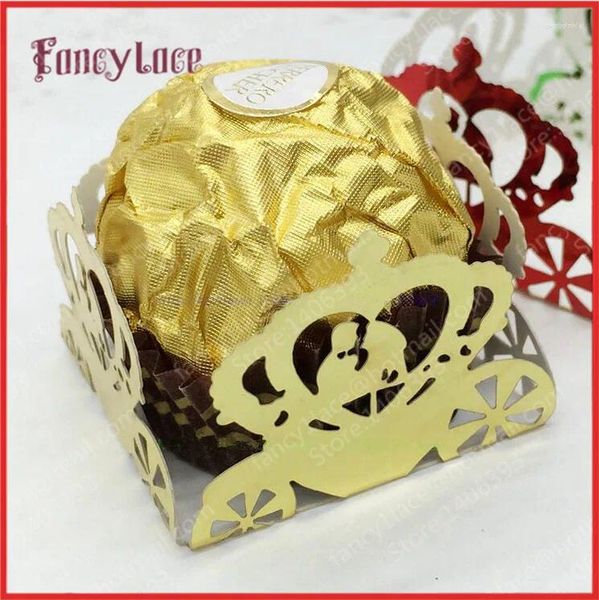 Party Supplies Mini Cupcake Wrapper 60pcs Kürbisautos Spitzenschokoladenschachtel für Hochzeitsdekorationen Braut und Bräutigam -Tischdekoration
