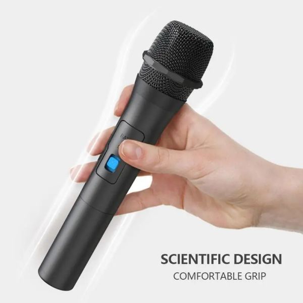 Mikrofone Handheld drahtloses Mikrofonmetall -Metall -MIC -System mit wiederaufladbarem Empfänger Karaoke -Maschine und Mixer für die Party