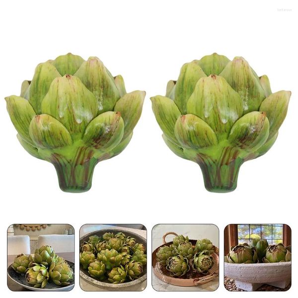 Flores decorativas 2 pcs vegetais falsos Artichoke Decor de pografia Props Plástico Shop Display