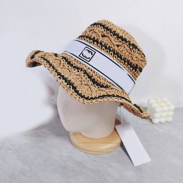 Designer Fisherman Cappello, cappello di paglia di grandi dimensioni, stile fata dolce, in stile quotidiano e versatile, in stile coreano, casual, mare, vacanze, viaggi, grande cappello a tenace (B0133)