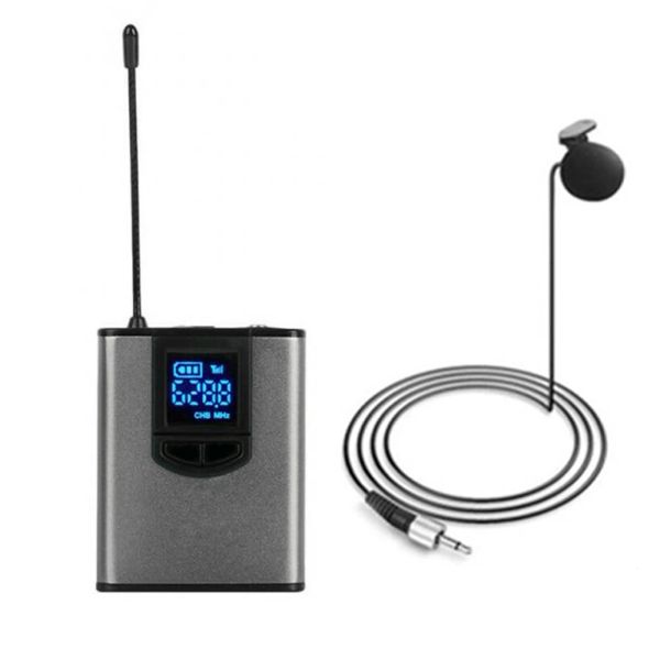 Microfoni UHF Microfono wireless Lavalier con sede con il ricevitore ricaricabile del trasmettitore Bodypack 1/4 