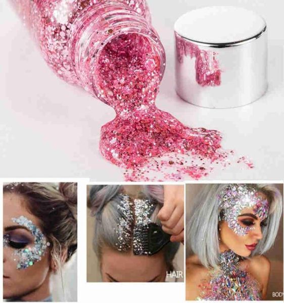 Handaiyan sirena olografica glitter gel di ombretto gel corpo face eye sequestri per sequestri sciolti pigmenti gemme festival crema per trucco 96pcsl8074962