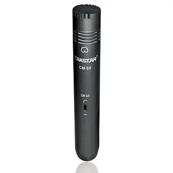 Mikrofone kostenloser Versand Takstar CM60 Professionelle Aufnahme Mikrofon Tragbares Kondensatormikrofon für Musikinstrumentenfernsehen und Radio