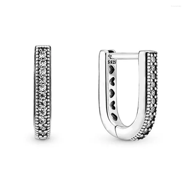 Orecchini per borchie autentiche 925 Sterling Silver Logo a forma di U tetto di moda per donne Regali di gioielli fai-da-te