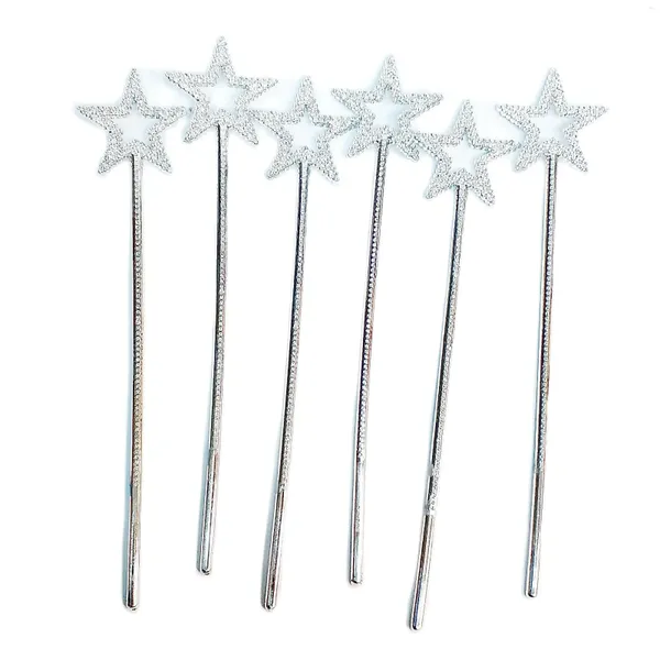 Festa a favor da festa 6 PCs Princess Silver Wand Aniversário Menas Dividir School Finque Toys Make Up Pre presente de casamento