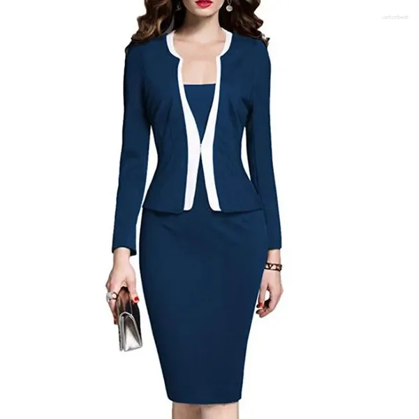 Arbeitskleider Kleider Anzug Frauen formelle Büro weibliche Freizeitvarty Robe Big Size Fashion Lady Frocks Chic Ukraine Kleidungsverkauf Verkauf