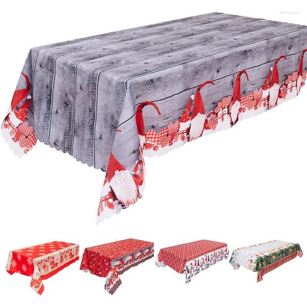 Promoção de toalha de mesa!Toca de mesa de Natal Tampa retangular impressa para sala de jantar Decoração de cozinha 56 polegadas x 70 polegadas