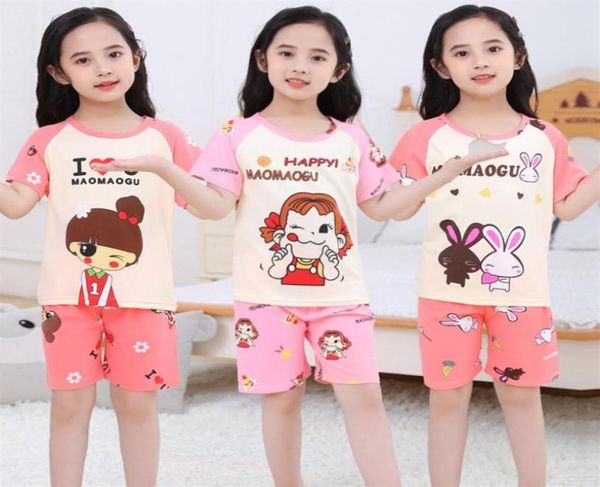 11 цветов летние детские пижама набор футболок с коротким рукавом 2 мультипликационная одежда.