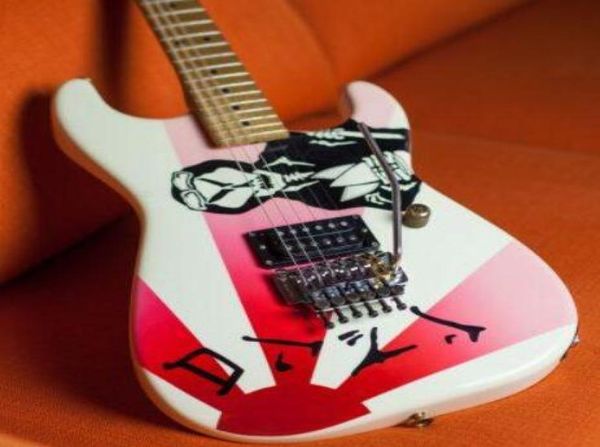 Custom San DiMas Warrendemartini USA Signature Bomber White Electric Guitar Floyd Rose Tremolo Bocking Nuts Schaller Black Machi4650500