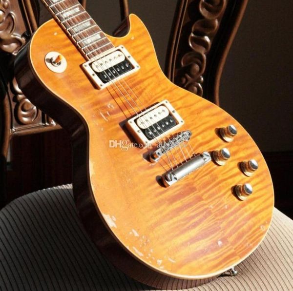 Relic Slash 5 Afd Murphy Aged Appetite Электро -гитара для разрушения Tiger Stripes Maple Top3699823