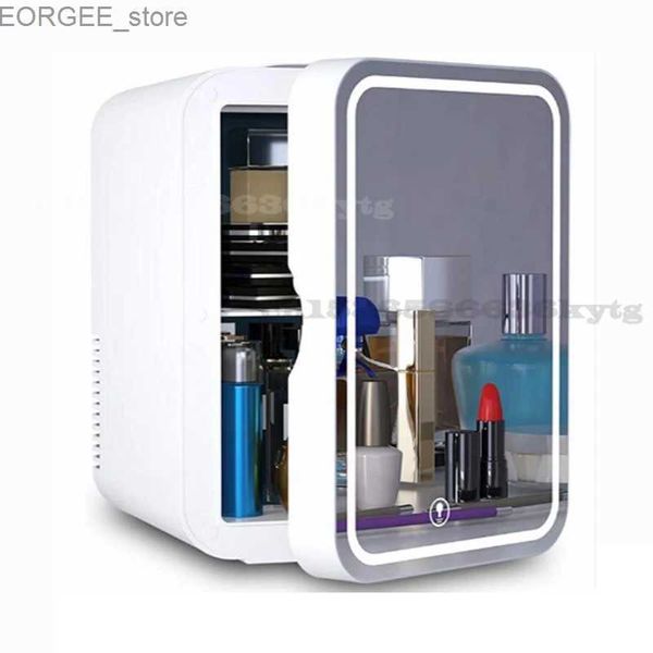 Gefrierschrank 8L Mini Make -up Kühlschrank Tragbarer kosmetischer Kühlschrank Kompaktglas Panel LED LEGSKÜHLER WARM KEINDER KEINDER DUAL REGENT