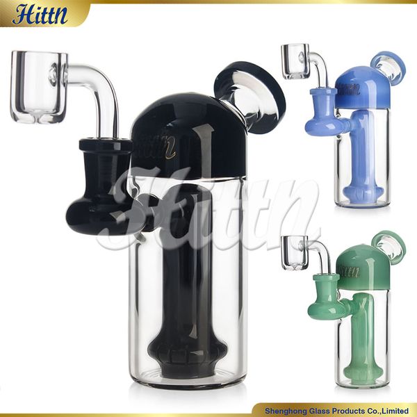 Hittn Glass Bong Bong Dab Rigs Chetes chuveiro Perc Hand soprado Tubo de água fumando com 14 mm de quartão de 6,4 polegadas leite leite verde preto 2024 Popular