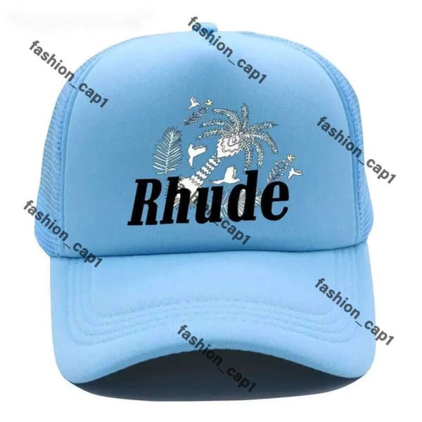 Rhude Cap Green Mesh Patchwork Baseball Cap Men Donne Donne ricamo unisex Collezioni Rhude Cappello Casualmente Cappelli a sfera regolabile Ruhde Hat Cap Cap Caps Chrome 983