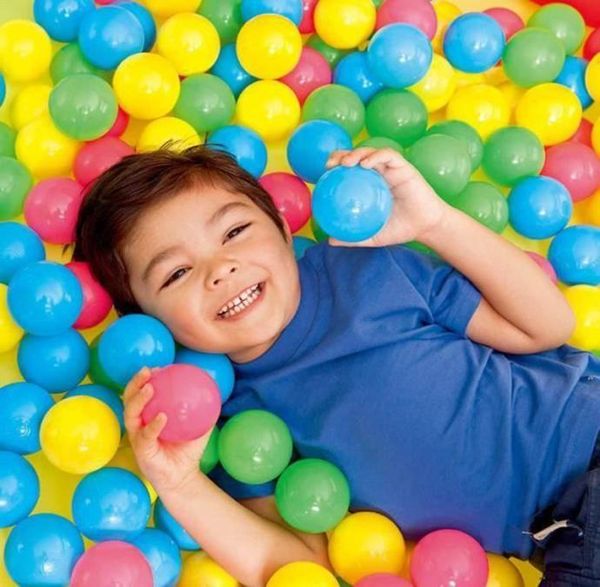 100 PCs colorido de água de plástico macio colorido Bola de onda de onda de onda bebê engraçado Kids Toys estresse Air Ball Plástico Acessórios da piscina oceânica2712025