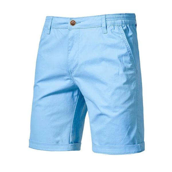 Fashion Mens 100 Cotton Business Cash Shorts Casual Summer Elastic Waist Cargo Y2K Bermuda Beach Gymbre 240323