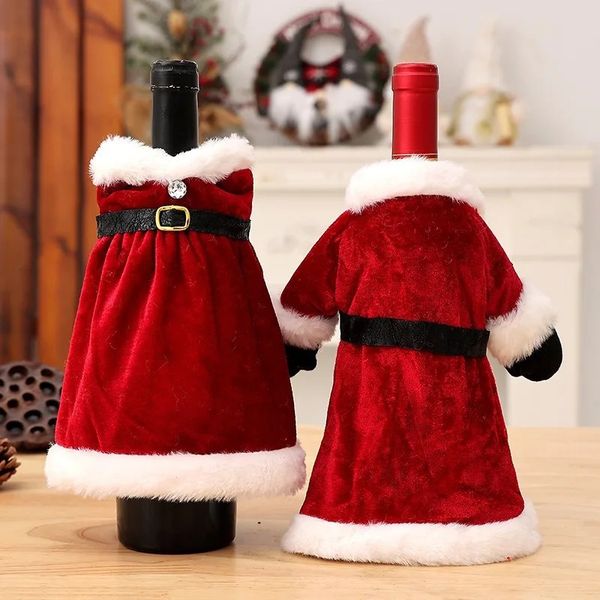 Erhöhen Sie Ihren Weihnachtsfeiertisch mit einem festlichen Rock-Kleid-Weinflaschenset oder einer grenzüberschreitenden Weinflasche für einen stilvollen und eleganten